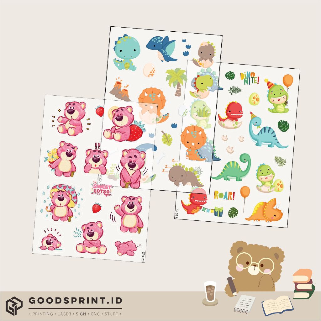 

Stiker Deco Transparant Stiker Botol Minum Waterproof Stiker Lunch Box Sticker Lotso