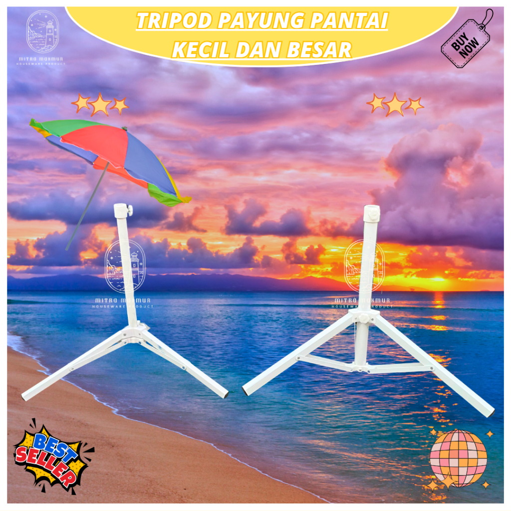 Tripod Payung Pelangi / Kaki Payung Dagang / Tripod Payung Pantai Kecil dan Besar