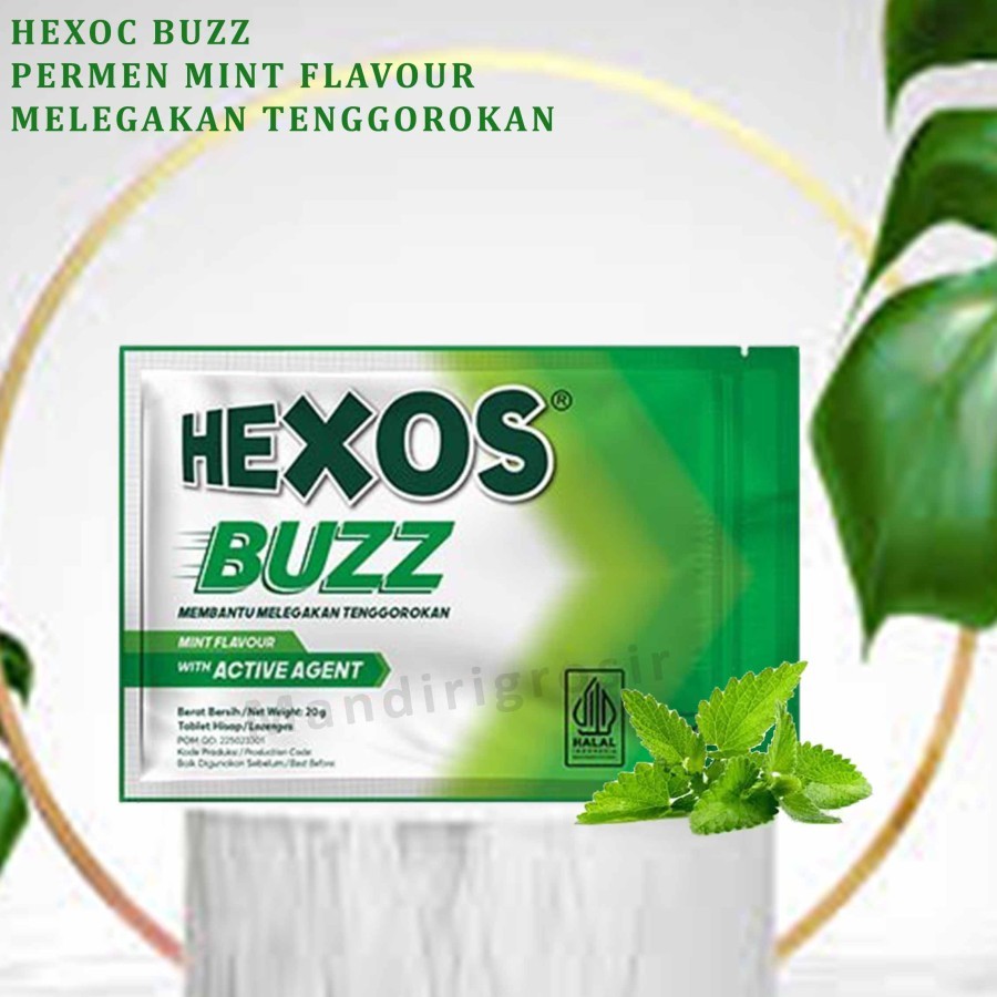 

Permen Melegakan Tenggorokan * Hexos Buzz * Permen Rasa Mint * 20gr