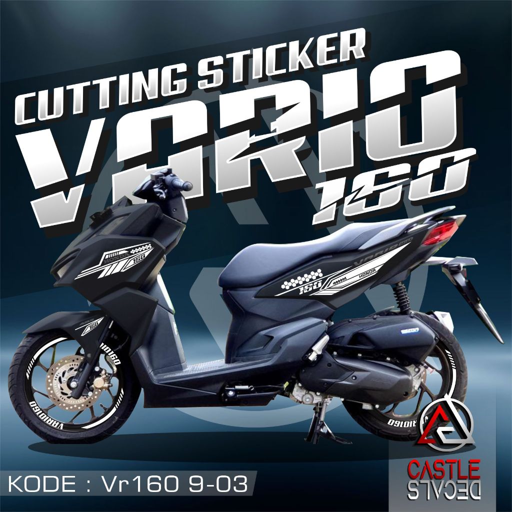 Striping Cutting Sticker BODY DAN VELG Honda VARIO 160 - Stiker VARIO 160 variasi Cutting Simple Cus