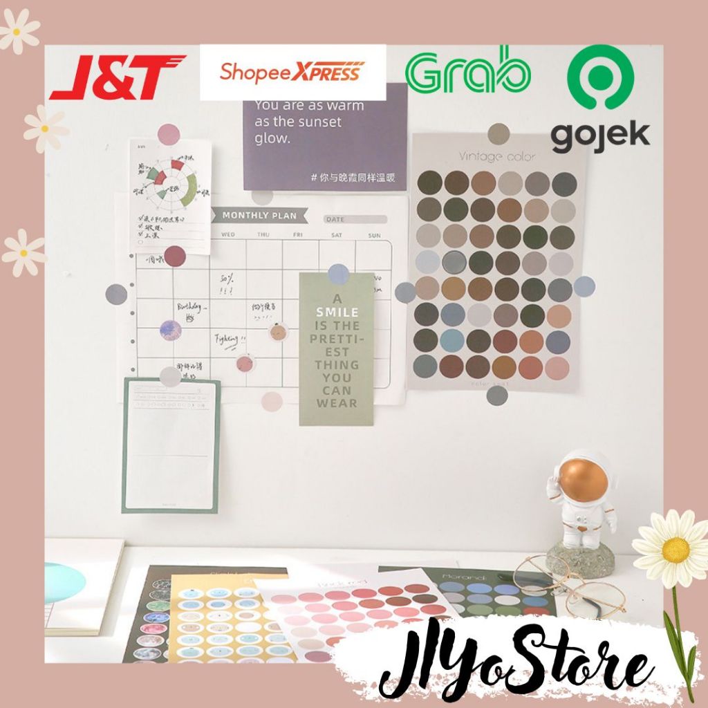 

Stiker Sticker Bulat Dot Bujo Journaling Scrapbook Planner Diary Aesthetic Lucu DIY Deco Lingkaran
