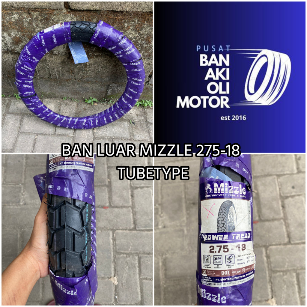 BAN LUAR MIZZLE 250-18 / 275-18 POWER TREED  BAN MOTOR RING 18 NON TUBLESS || BAN LUAR MIZZLE 250-18