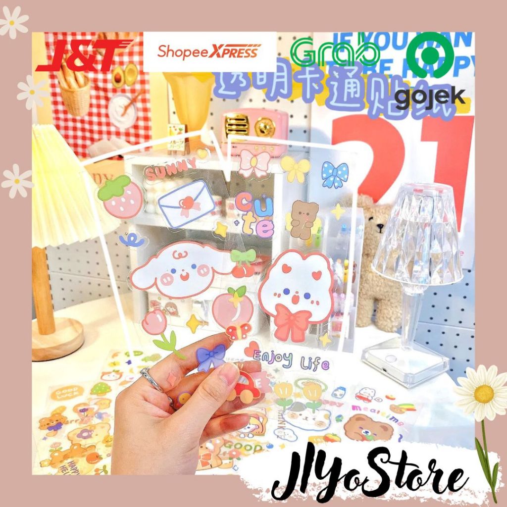 

5 pcs - Label Stiker Sticker Anti Air Dekorasi Hiasan Aksesoris Bujo Journaling Scrapbook Daily Planner Budgeting Perlengkapan Sekolah Kado Hadiah Tema Animal Bear Rabbit Aesthetic Lucu Diskon Gratis Ongkir SAH