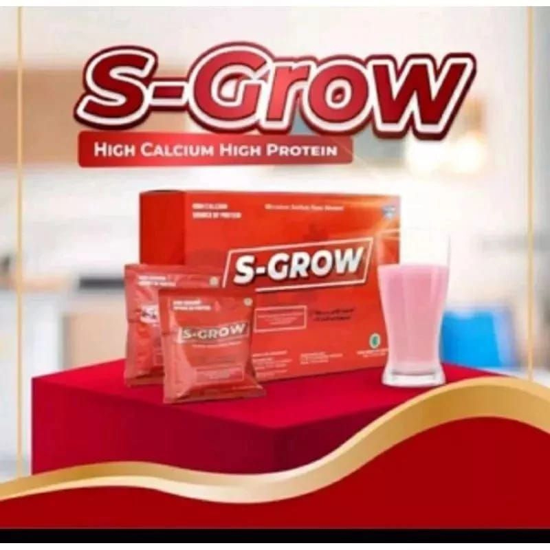 

S Grow Asli Original Susu Peninggi Badan Isi 10 sachet 1 bok susu kalsium 100% BPOm