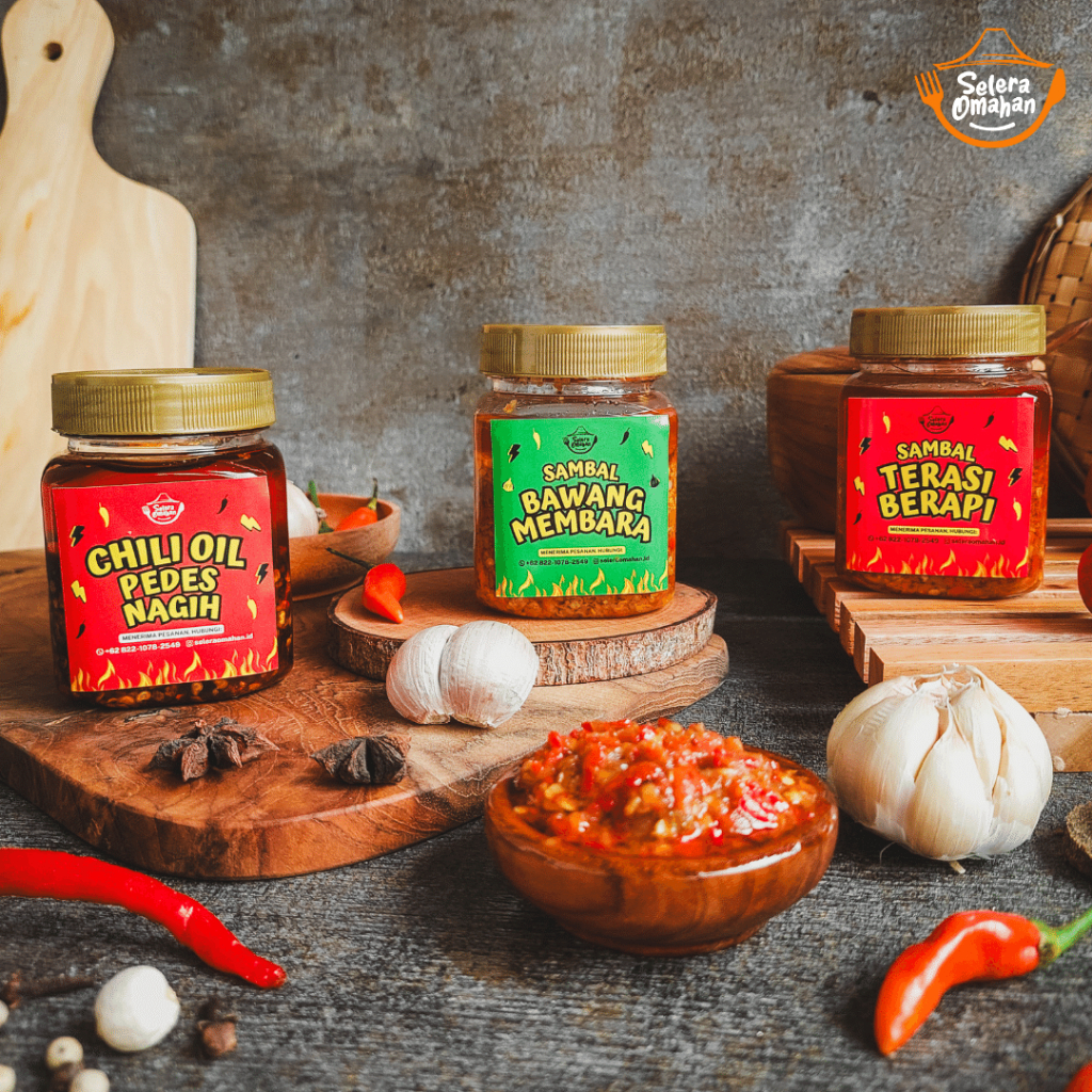

Aneka Sambal & Chili Oil Selera Omahan - Sambal Bawang, Sambal Terasi, Chili Oil