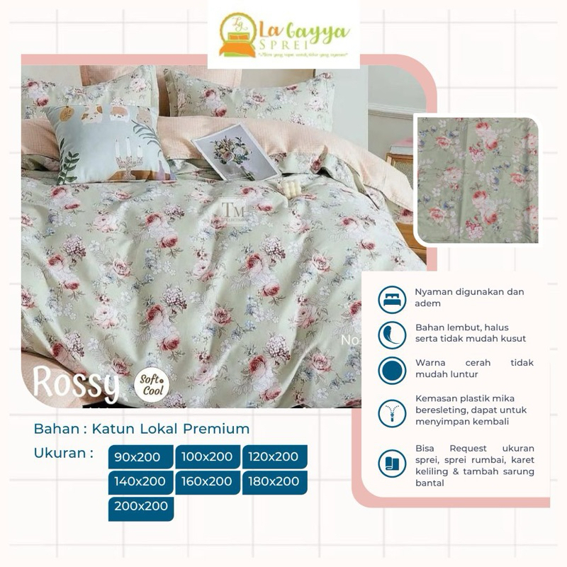 La Gayya Sprei Katun Aesthetic Super King 200x200 tinggi 30cm | Sprei Motif Abstrak | Sprei Jumbo Ex