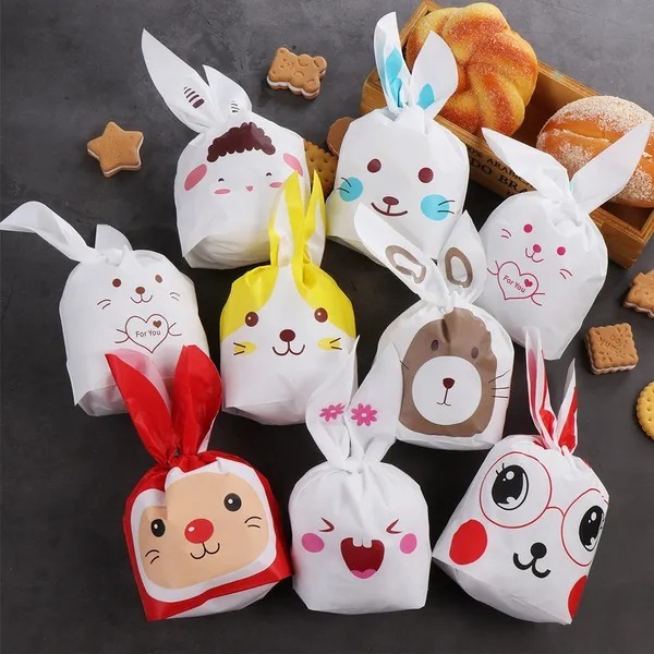 

[10 LEMBAR] 20x32cm Kantong Plastic Snack Plastik Goodie Bag Ulang Tahun Motif Rabbit Ukuran BESAR
