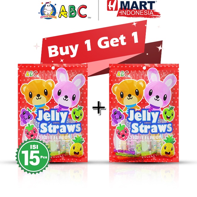 

[¶A38&] ABC Jelly Straws Assorted - Jeli Buah-buahan 300g Isi 15pcs [56]