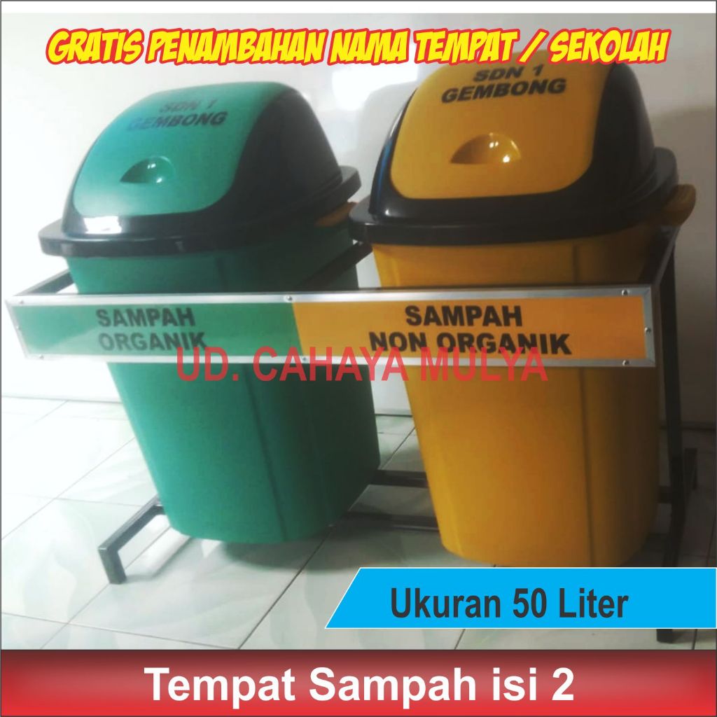 Tempat Sampah 50 Liter Organik dan Non Organik