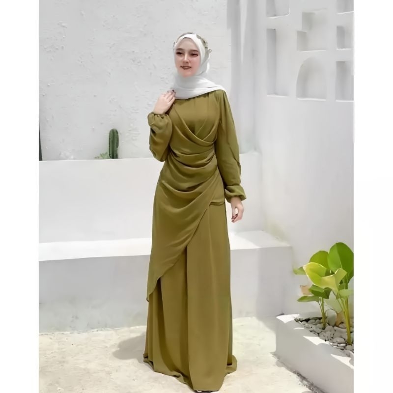 ( BEST SELLER) NEW DRESS BRIDESMAID MALAY ( ALLUNA MAXY) GAMIS PESTA MEWAH DAN ELEGAN / GAMIS MEWAH SIMPLE / DRESS CERUTY BABY DOLL ( READY STOK NO PO) BISA COD