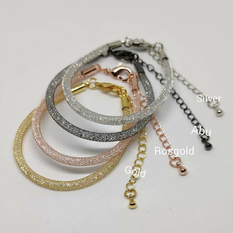 Gelang Gelitter Kristal Kawat Pandora Waterproof