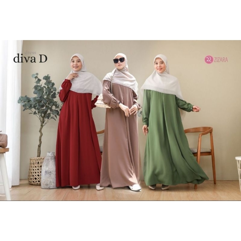 DIVA D DRESS BY ZIZARA | Gamis Polos | | Gamis Merah | | Gamis Hijau |