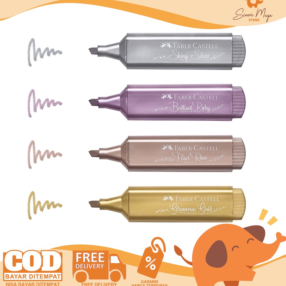 

Terb@tas Faber Castell Highlighter Textliner 46 Metallic / Penanda Metalik Lucu Unik Murah Metalic Termurah di