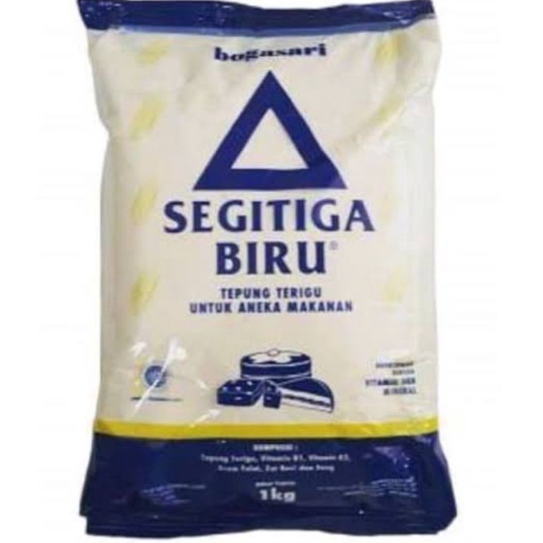 

[♝A9(] Tepung Terigu Segitiga Biru Bogasari 1 kg Protein Sedang Good product