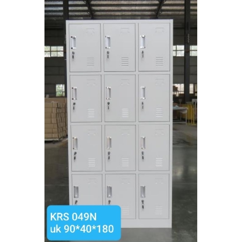 Lemari Locker 12 Pintu Plat Besi Import