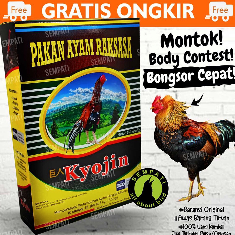[♔I34>] KYOJIN PAKAN AYAM RAKSASA ORIGINAL 950 GRAM PAKAN AYAM LAGA TARUNG MEMPERBESAR PERTUMBUHAN M