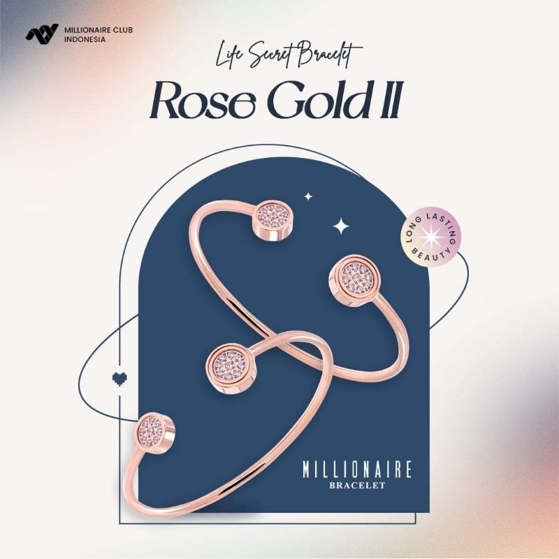 LSB 2 ROSE GOLD/ Gelang Kesehatan MCI/Gelang Rosegold