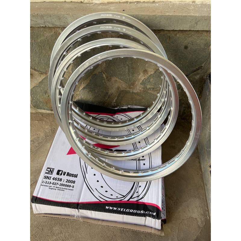 VELG ALUMUNIUM VELG ROSSI VELG VROSSI VELG ROSI SILFER 120 140 160 185 215  RING 17 HOLE 36