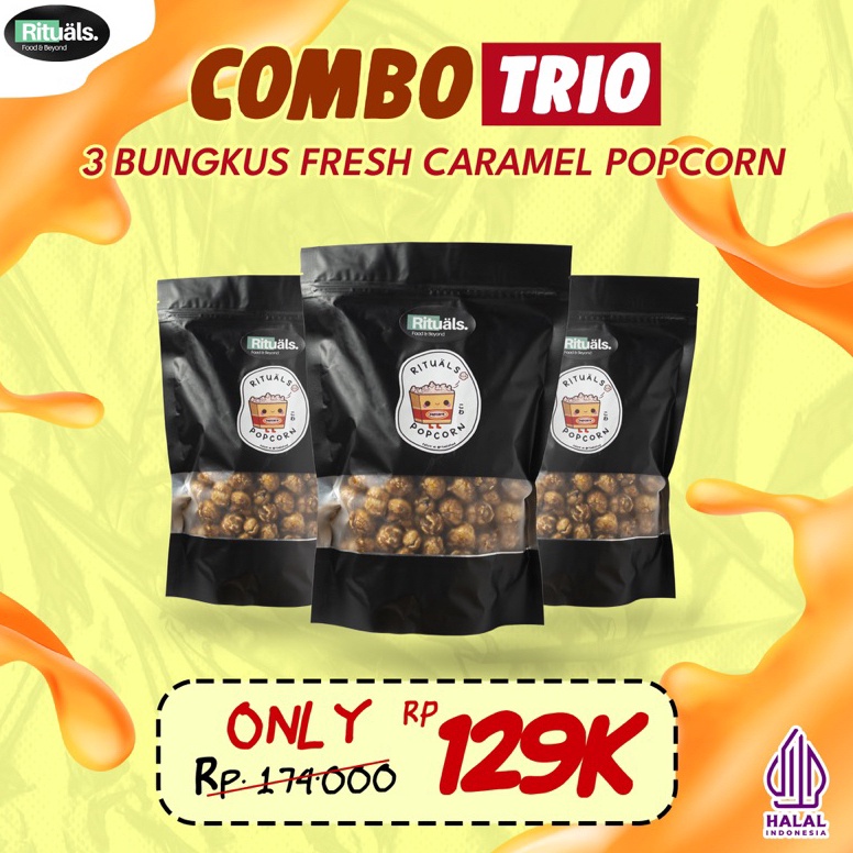 

Kirim Sek@rang [Combo Trio] 3 Bungkus Rituals Popcorn Caramel Large - Homemade by Willy Kun Ayo Beli