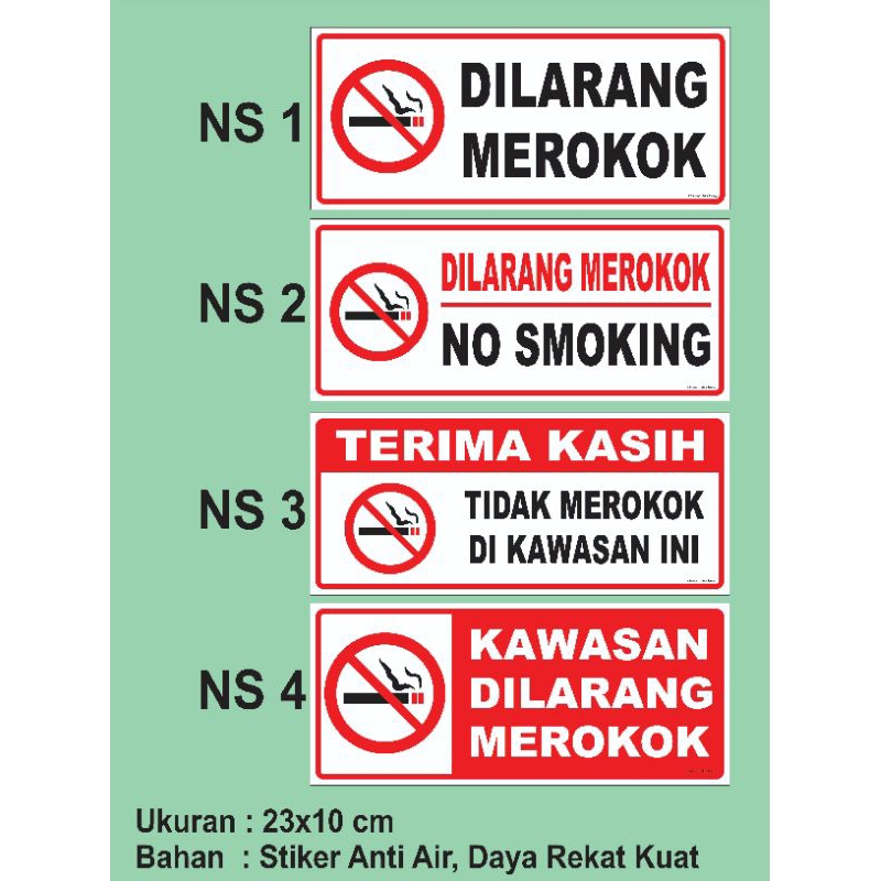 Stiker No Smoking / Dilarang Merokok