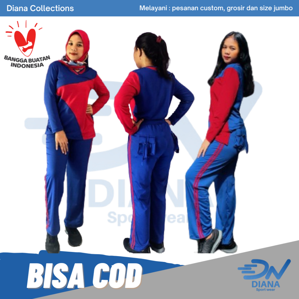Setelan senam wanita/Setelan senam muslimah/Baju senam wanita/Baju setelan olahraga senam/Celana sen