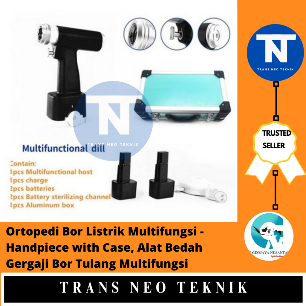 Ortopedi Bor Listrik Multifungsi - Handpiece with Case, Alat Bedah Gergaji Bor Tulang Multifungsi