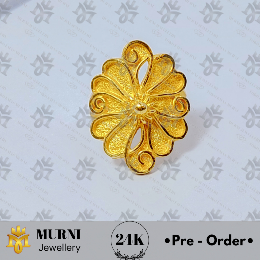 Cincin Emas 24K Asli Model Dubai Rose - Toko Emas Murni