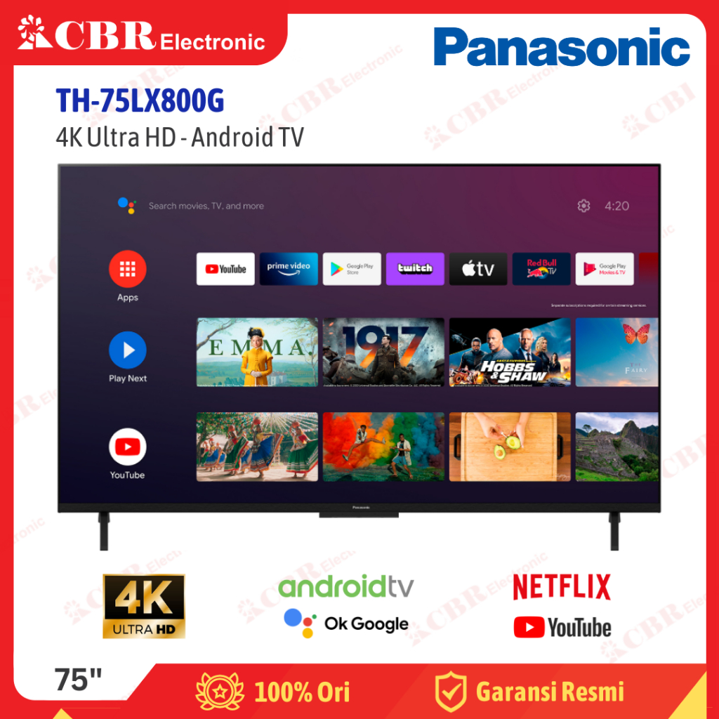 TV Panasonic 75 Inch LED TH-75LX800G (4K UHD-Android 11 TV)