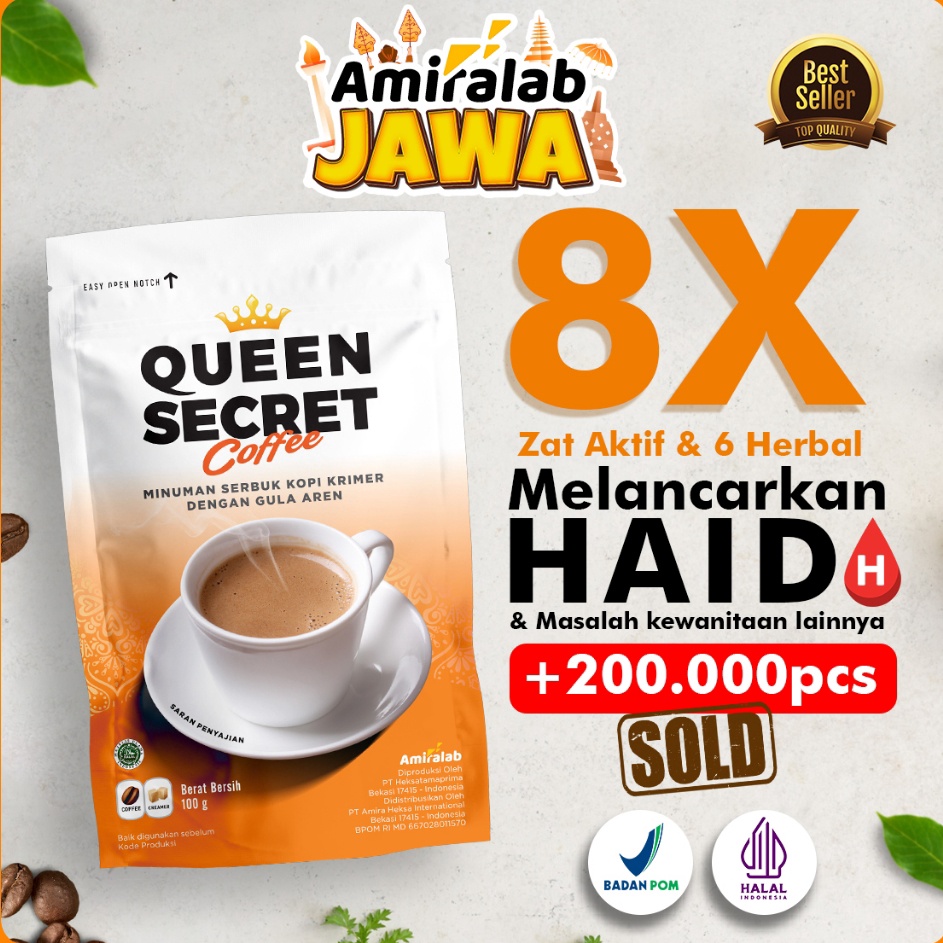 

YBKJ4987 (C6369] Amiralab Queen Secret Coffee Minuman Kopi Lancar Haidd Menstruasi Telat Terlambat Siklus Bulan Jamu Ramuan Alami Ampuh Manjur Aman Untuk Busui KB Kesehatan Wanita 100gr