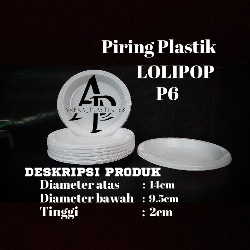 PIRING PLASTIK LOLIPOP P6 isi 50pcs / PIRING PLASTIK P6 KECIL S