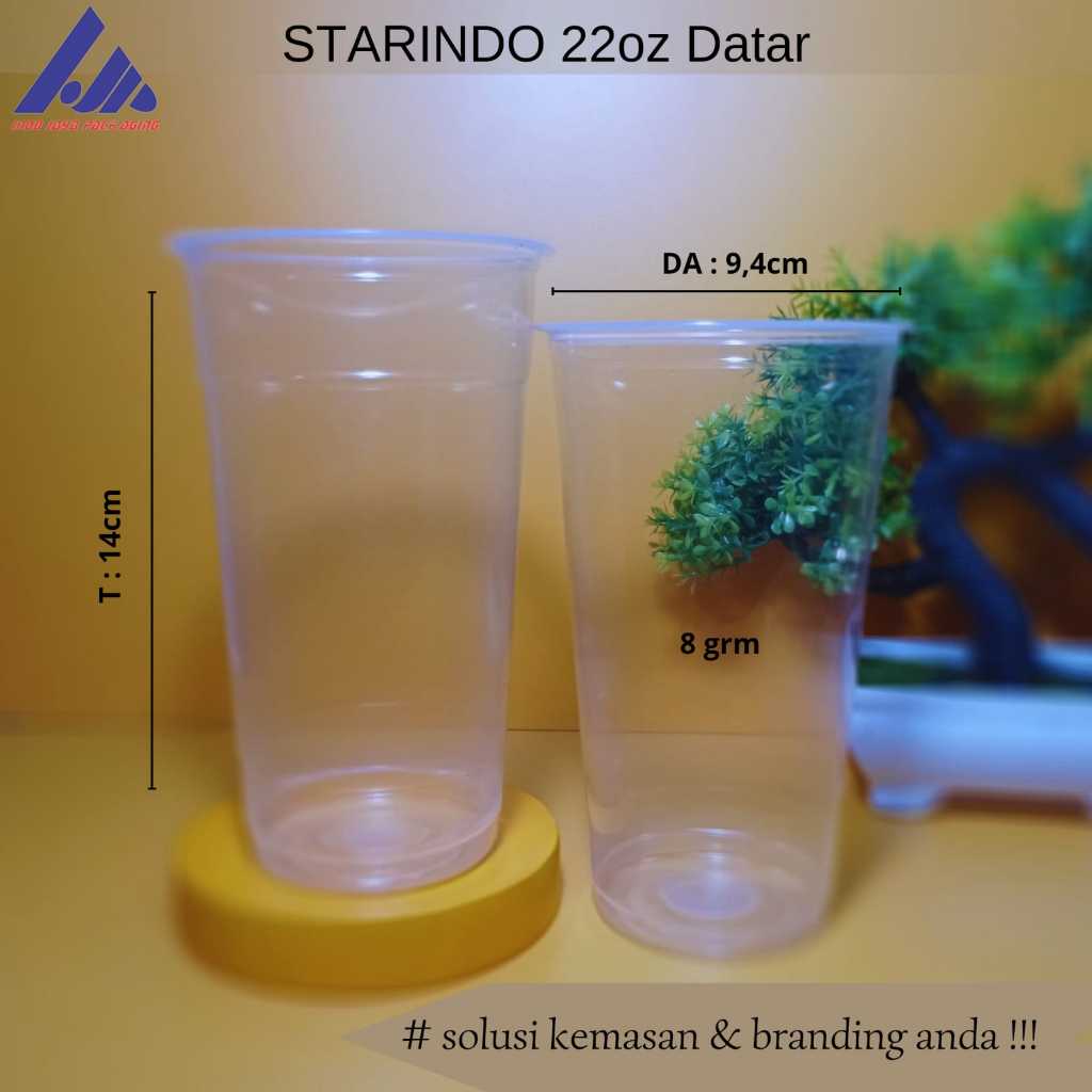 Gelas Cup Plastik Starindo 22oz Datar 9,5grm