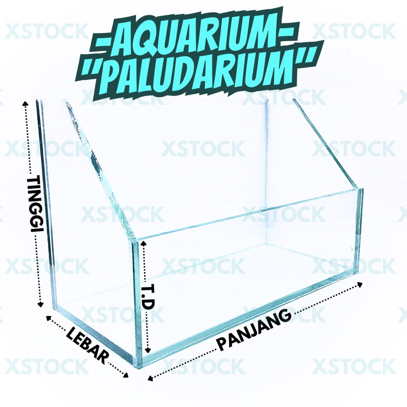 AQUARIUM PALUDARIUM 40 30 20CM VIA INSTAN/GOJEK TANK IKAN HIAS MURAH AQUASCAPE ESTETIK PALUDARIUM VI