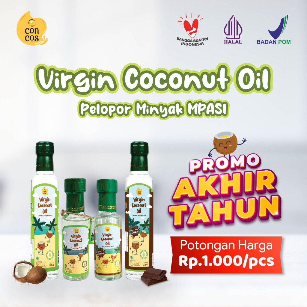 

Concos Virgin Coconut Oil VCO Minyak Kelapa Murni Rasa Cokelat 100ml/250ml
