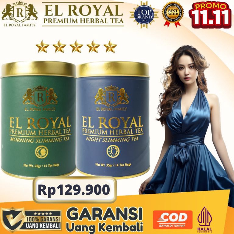 

[☜C32>] El Royal Premium Tea / Teh Pelangsing Siang & Malam (1 paket) - BPOM 100% ORIGINAL Trendy