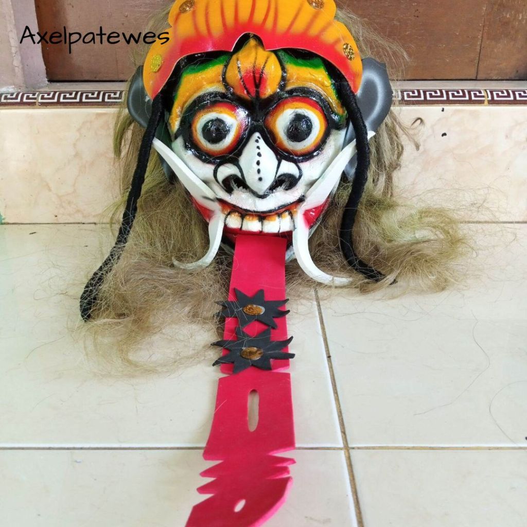 [Bisa Cod] Topeng Leak Bali Bahan Mika Mainan Topeng Hantu Bali Rambut Panjang