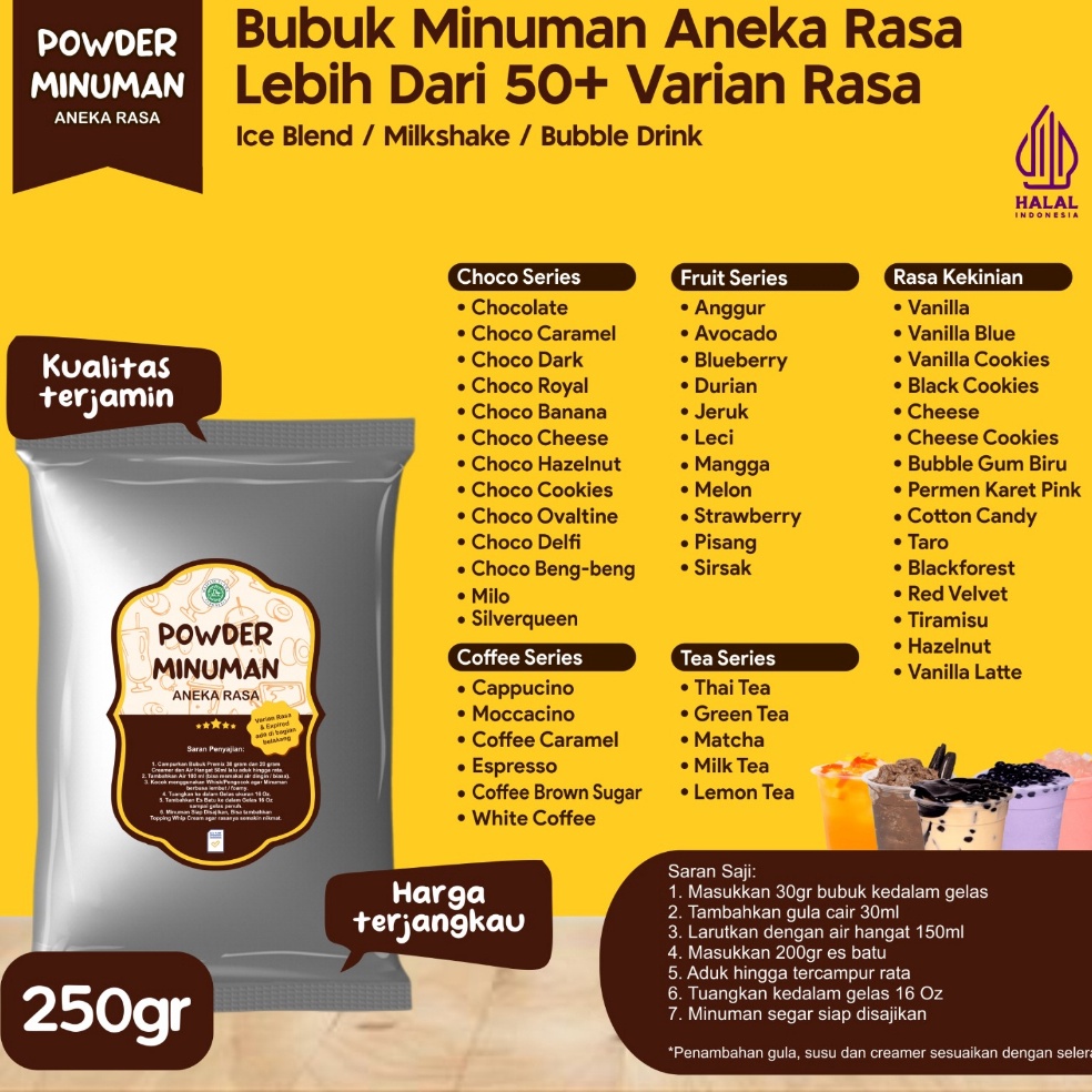 

[✫E8<] Bubuk Serbuk Minuman Bubuk Minuman Kekinian 250 Gram Aneka Instan Boba Powder Drink C27 Langsung Beli Gan