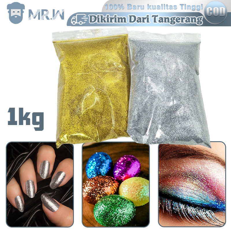 Glitter Gold 1000g Serbuk Emas Gliter Bubuk Sparkling Geliter Serbuk Glitter Bubuk Powder