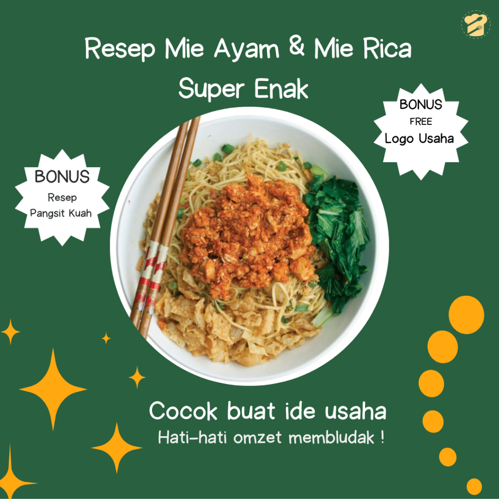 Paket ide usaha jualan / bisnis / jual ide bisnis / resep mie ayam rica / resep masakan / Resep mie 