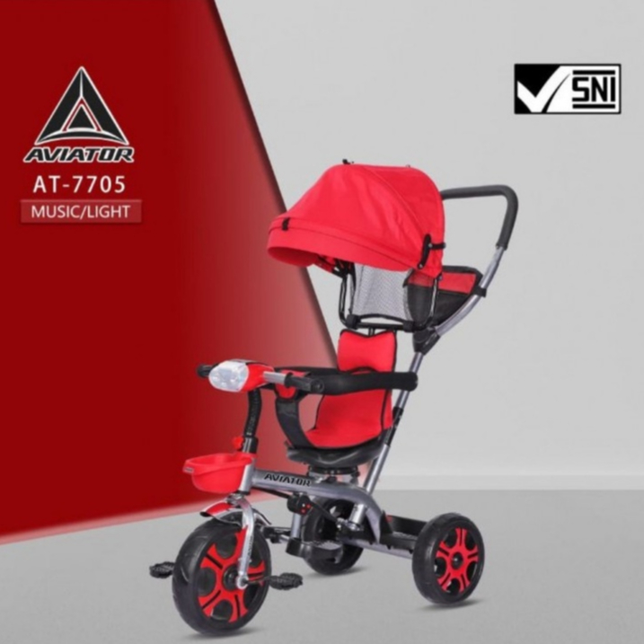 Sepeda anak balita roda tiga AVIATOR AT-7711 AT-7703 AT-7703 dan AT-7705 Musik Lampu Baby Stroller r