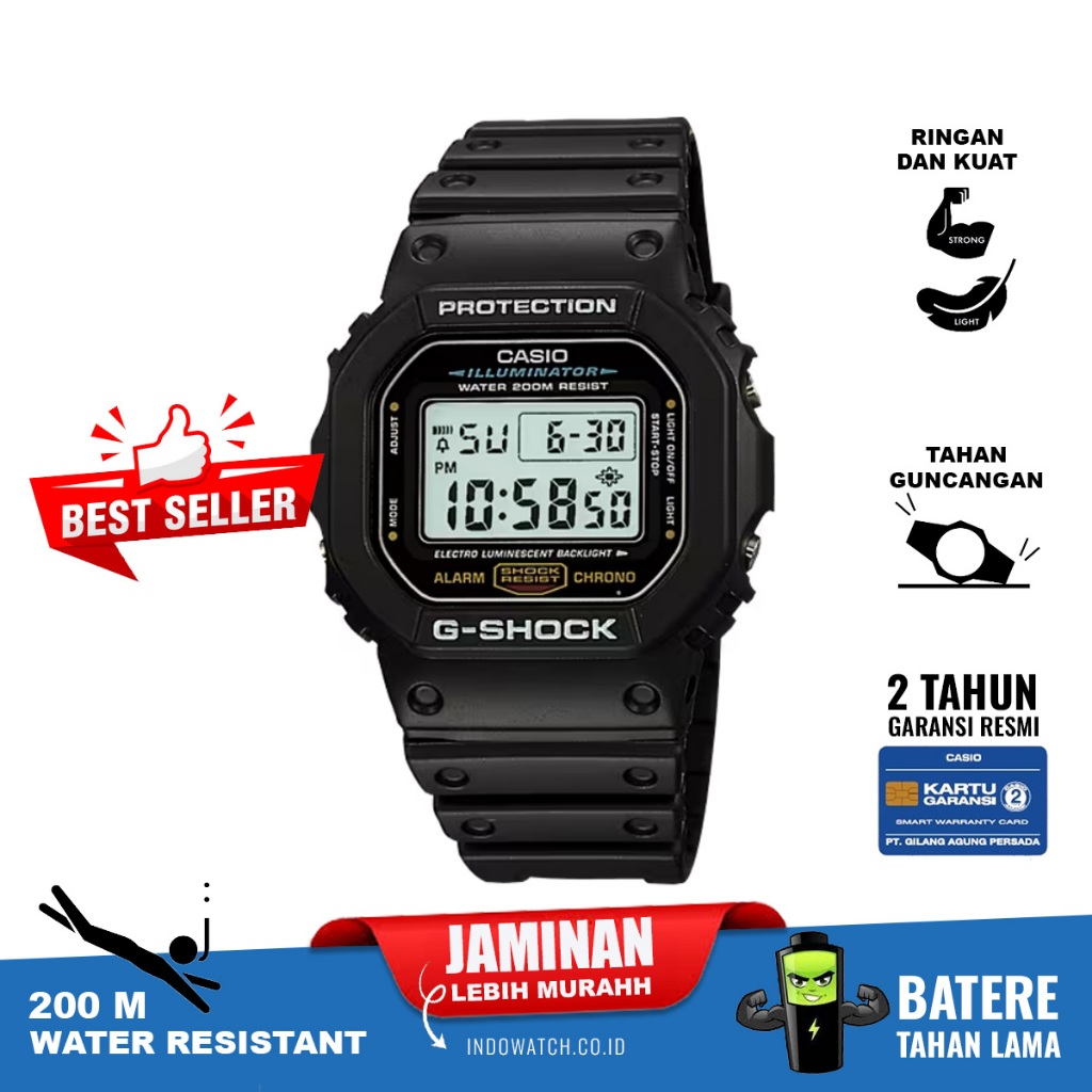 Casio G-Shock DW-5600E-1 dw5600 dw 5600 original garansi resmi