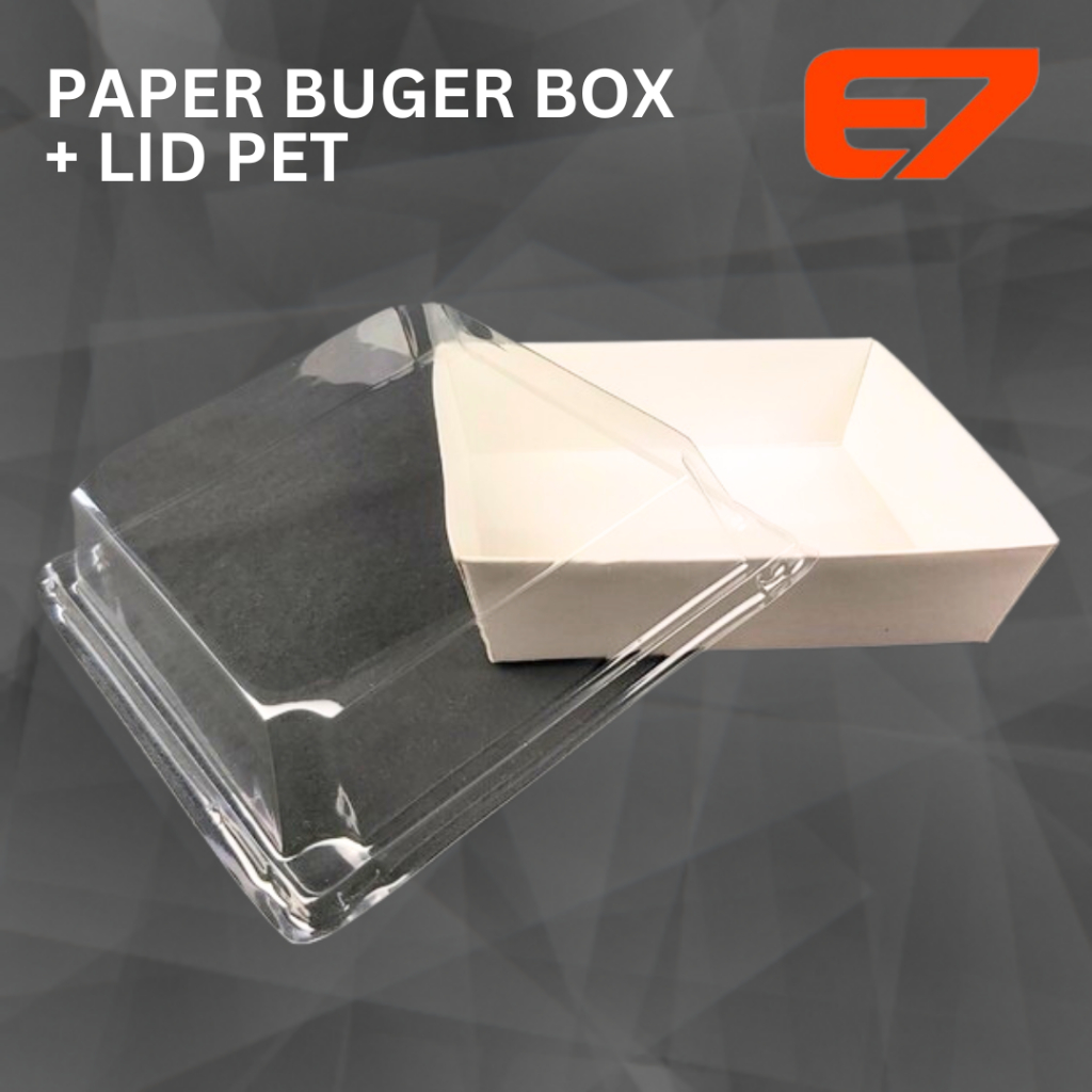 Paper Meal Box + Lid Mika - Paper Lunch Box, Cake Box, Burger Box, Mika Box