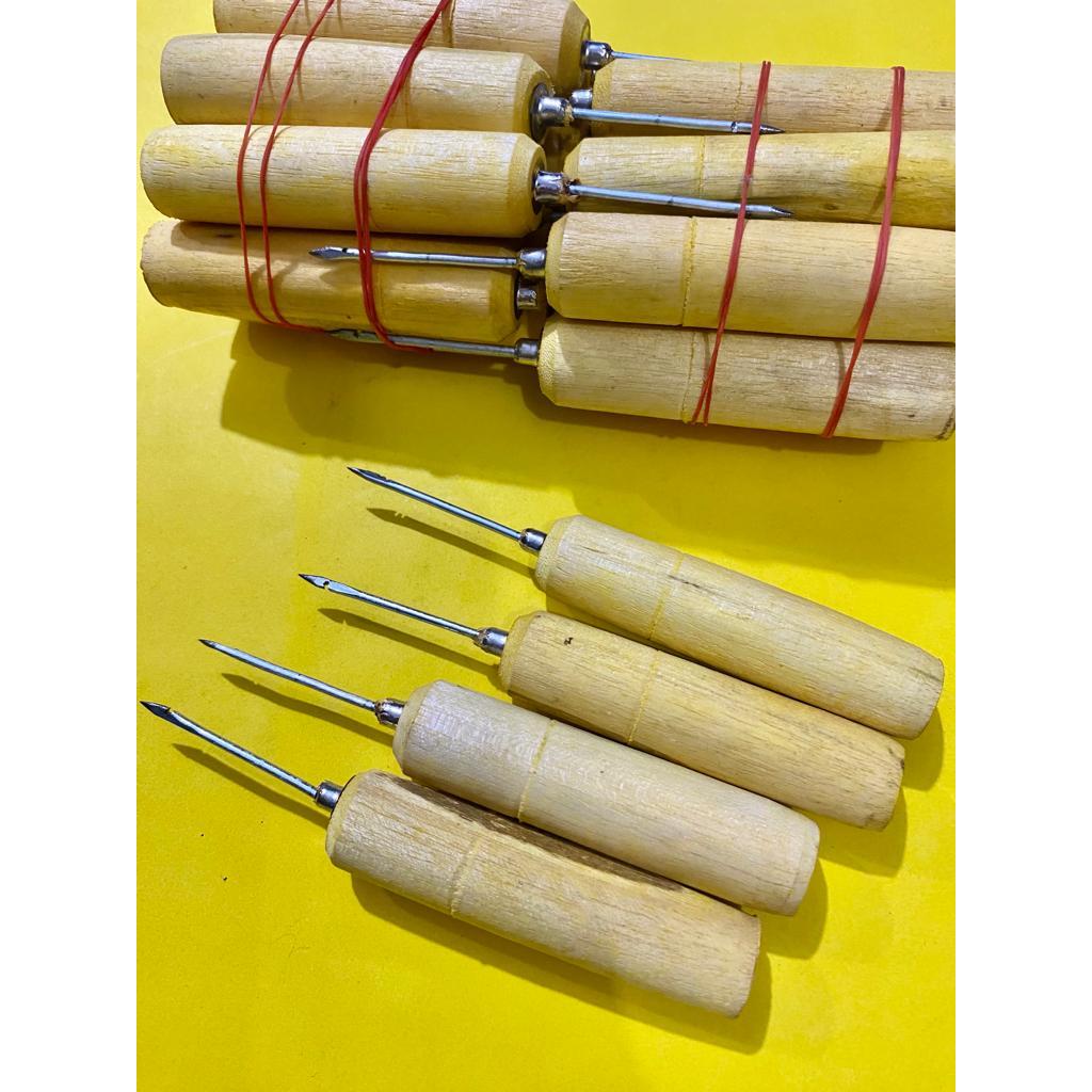 ￼ HARGA GROSIR 10 PCS 20PCS JARUM SOL SEPATU / JARUM ALAT SOL SEPATU GAGANG KAYU