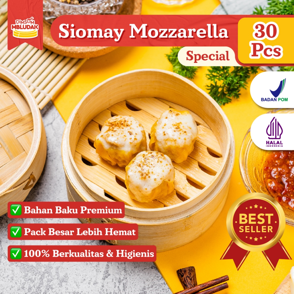 

Dimsum Mbludak Siomay Mozarella Frozen Dimsum Special Halal 30 Pcs