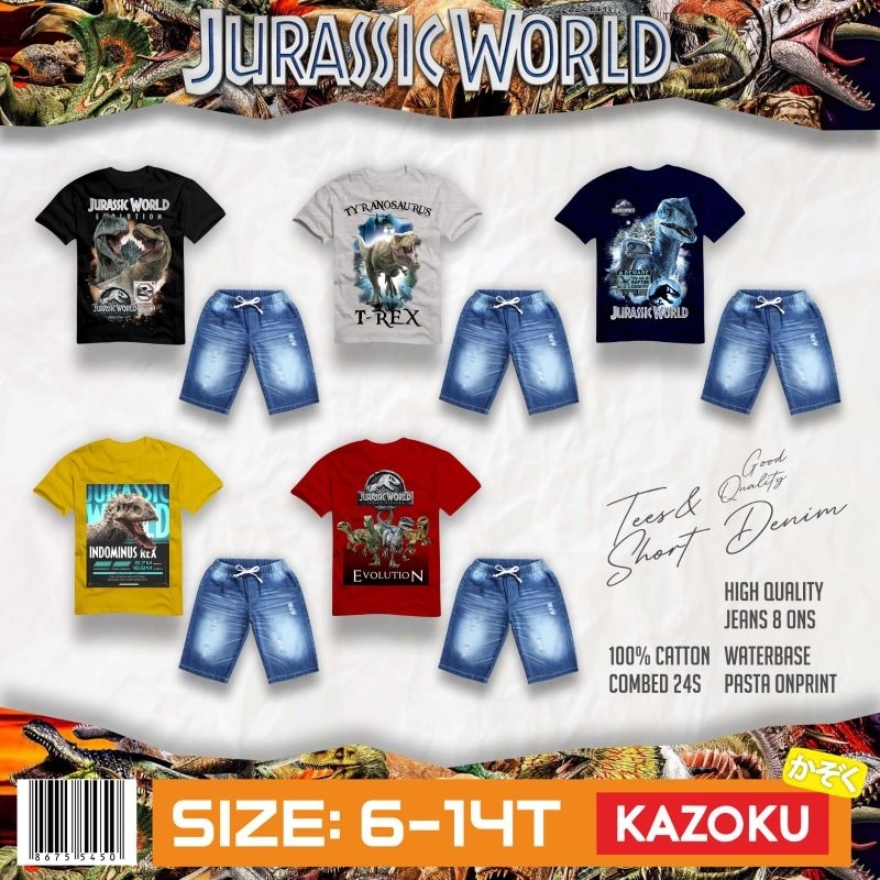 Kazoku Setelan Pendek Jeans Anak 5-14T - KSD