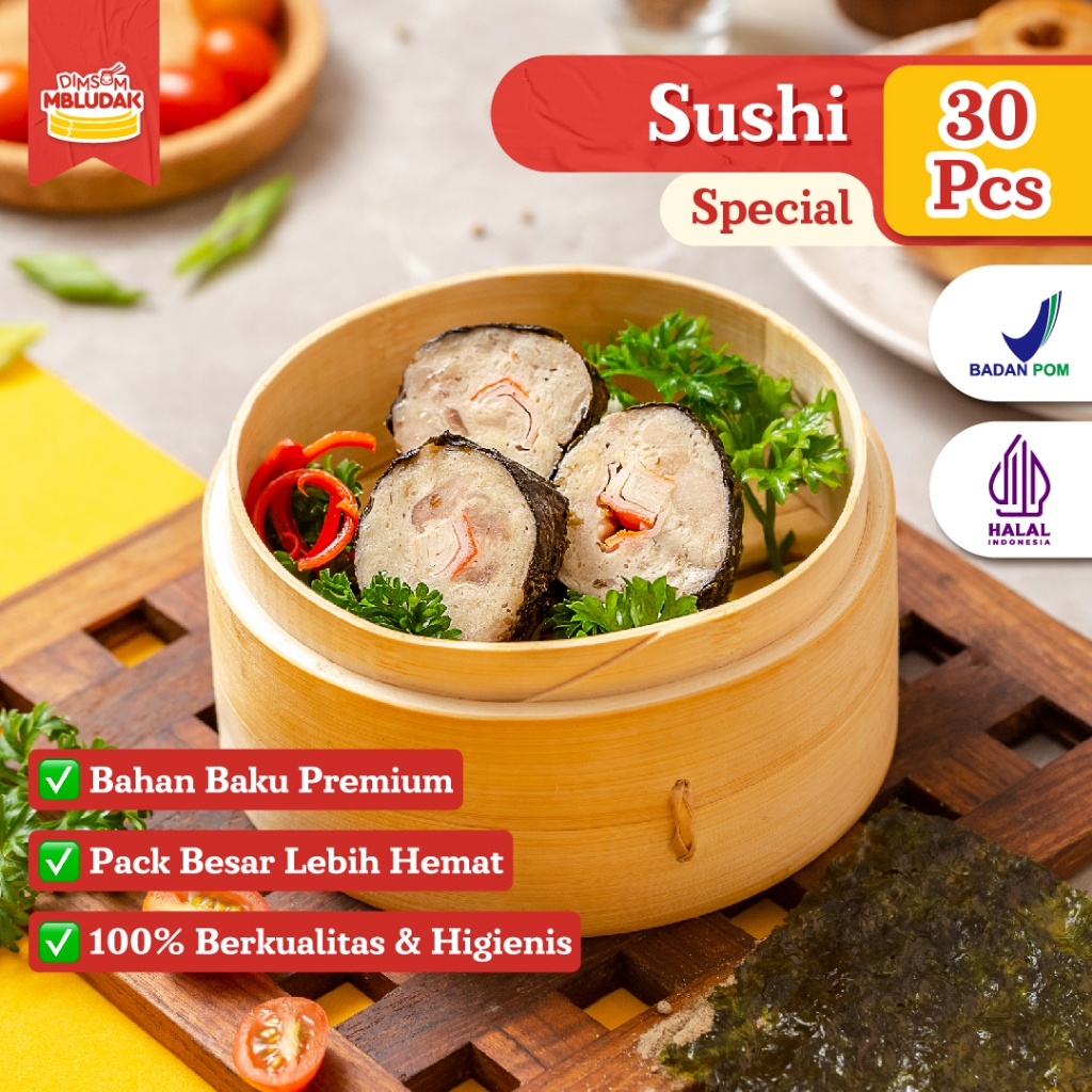 

Dimsum Mbludak Sushi Frozen Dimsum Special Halal 30 Pcs