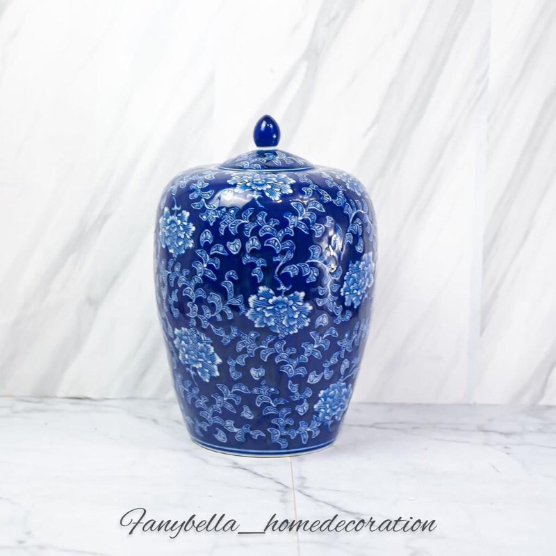 FANYBELLA |guci Keramik Tochin Biru Putih Porselen Dekorasi Rumah Hiasan Rumah| FANYBELA