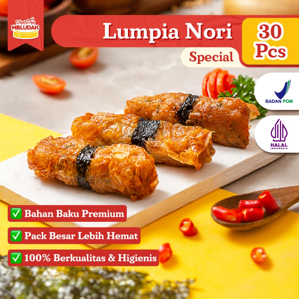 

Dimsum Mbludak Lumpia Nori Frozen Dimsum Special Halal 30 Pcs