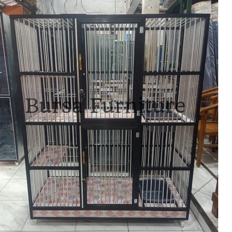 Rumah Hewan 3 Tingkat Aluminium / Kandang Hewan 3 Tingkat / Kandang Kelinci / Kandang Kucing / Kanda