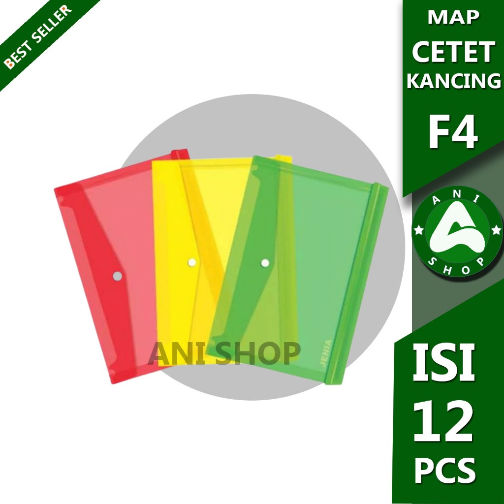 

MAP CETET KANCING WARNA TRANSPARAN F4 1 PAK ISI 12 PCS ANI SHOPP