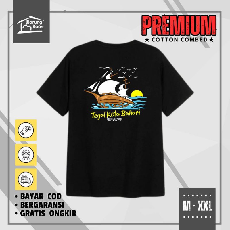 [ WARUNGKAOS ] Kaos Wong Tegal Kota Bahari 01/ Kaos Distro Tegal Jawa Tengah Bahan Cotton Combed 30s